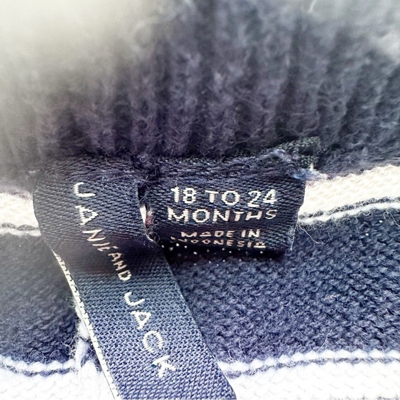 Janie and Jack Striped Sweater Jogger In Navy - Picture 8 of 12